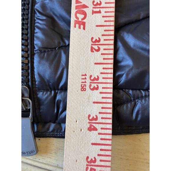 Black Puffer Down Winter Jacket Long Packable Quilted womens L Calvin Klein Y2K - Picture 5 of 16